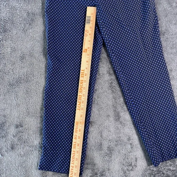 Cynthia Rowley Womens Navy Blue Polka Dot Slim Leg Ankle Pants Size 4 Stretch - Picture 3 of 6
